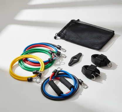 Train overal kracht, mobiliteit en balans in één. De 11-delige Weerstandsbanden Set