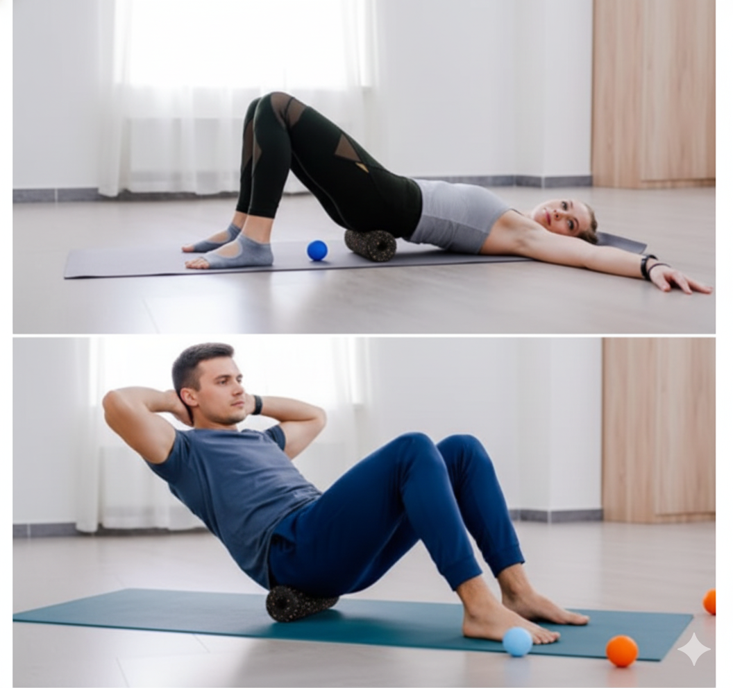 Jouw snelle herstel, jouw ritueel! Foamroller 5-delige set voor totale spierverzorging.